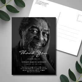 Cartão Postal Foto personalizada de agradecimento de pêsames no 