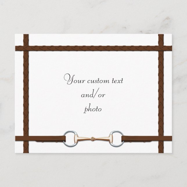 Cartão Postal Foto Personalizada De Cavalo Do Snaffle Bit & Lact (Frente)