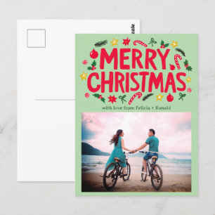 Cartão Postal FOTO PERSONALIZADA DE Feriado DE NATAL DE MERRY Xm