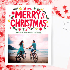 Cartão Postal FOTO PERSONALIZADA DE Feriado DE NATAL DE MERRY Xm