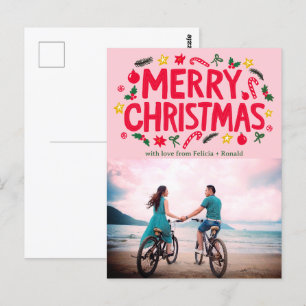 Cartão Postal FOTO PERSONALIZADA DE Feriado DE NATAL DE MERRY Xm