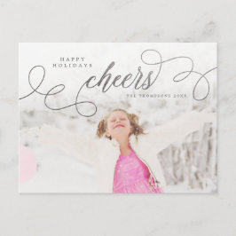 Cartão Postal Foto personalizada de feriados felizes do Silver S