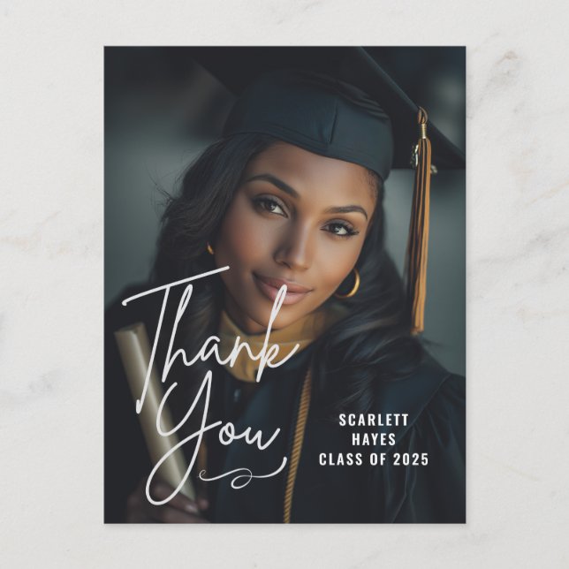 Cartão Postal Foto Personalizada de Formatura | Escrita à Mão Ca (Frente)