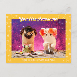 Cartão Postal Foto personalizada de Na moda amarelo-branco