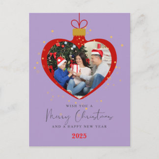 Cartão Postal Foto personalizada de Natal e Ano Novo