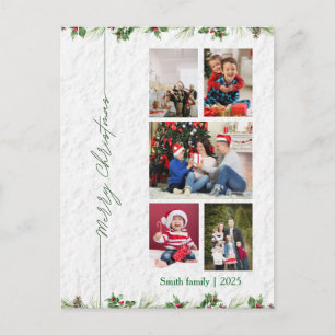 Cartão Postal Foto Personalizada de Natal Feliz