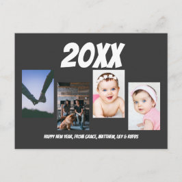 Cartão Postal Foto personalizada de quatro Felizes anos novos si