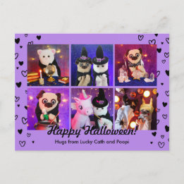 Cartão Postal Foto personalizada do Dia das Bruxas de Corações L