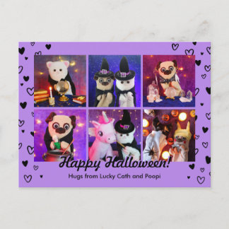 Cartão Postal Foto personalizada do Dia das Bruxas de Corações L