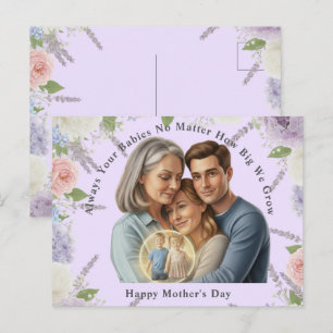 Cartão Postal Foto personalizada do Dia das Mães Sempre seus beb