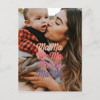 Cartão Postal Foto personalizada do Dia de as mães mama