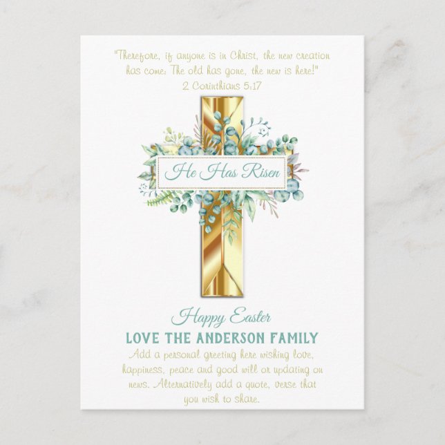 Cartão Postal FOTO personalizada do orçamento de Páscoa (Frente)