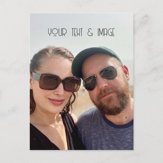 Cartão Postal foto personalizada e texto crie seu próprio deco d (Frente)