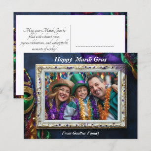 Cartão Postal Foto personalizada 💚 💜 mágica 💛 Mardi Gras