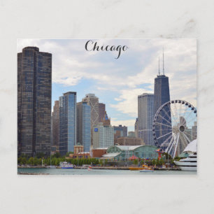 Cartão Postal Foto por Cais do Marinho Skyline de Chicago Illino