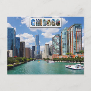 Cartão Postal Foto por Viagem do Rio Chicago Illinois Skyline