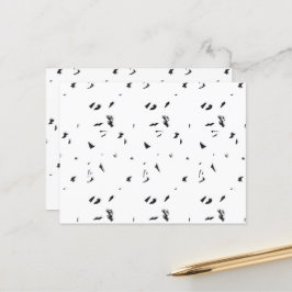 Cartão Postal Foto preta e branca de um bando de aves