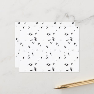 Cartão Postal Foto preta e branca de um bando de aves