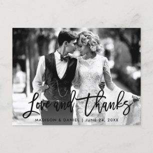 Cartão Postal Foto Preto e Branco Amor Agradecimento Letra de Pi