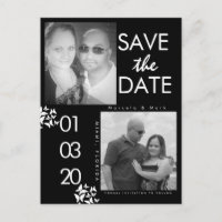 Foto Preto e Branco Save The Dates Borboleta Cartã