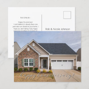 Cartão Postal Foto Real Realtor Aniversário da Casa Feliz