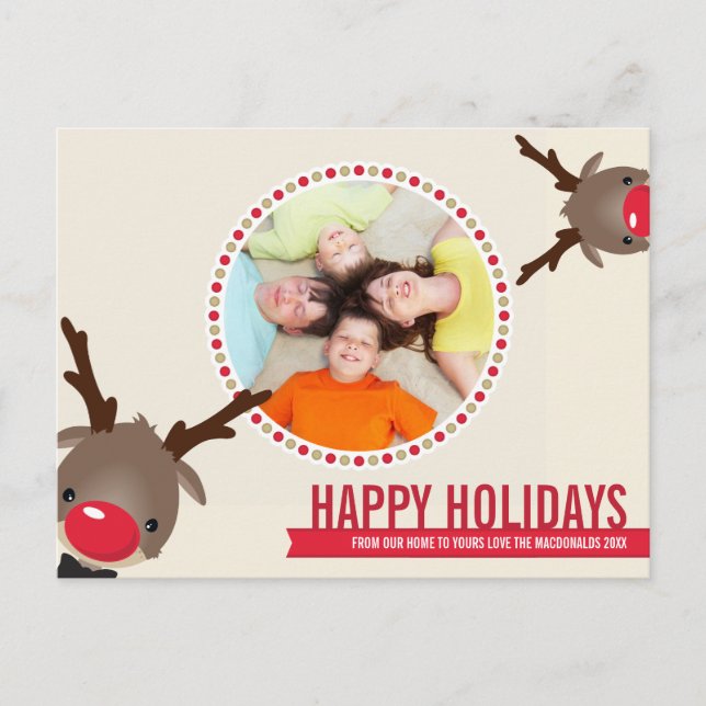 CARTÃO POSTAL FOTO: renas rudolf 1 (Frente)