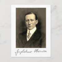 Foto Retrato e Assinatura de Guglielmo Marconi
