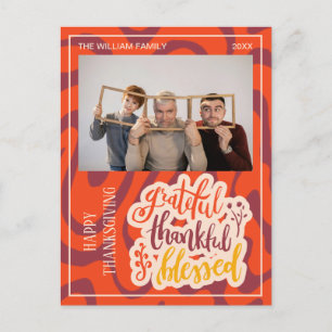 Cartão Postal Foto Retro Wave Grato Agradecido Abençoado 