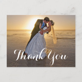 Cartão Postal Foto Romântica De Casamento Obrigado