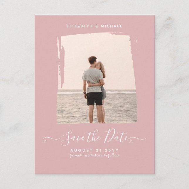 Cartão Postal FOTO Rosa DO ORÇAMENTO DEMONSTRADO Salva a Data Mo (Frente)