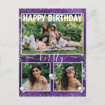 Foto Roxo Foil e Silver Glitter 3 Aniversário