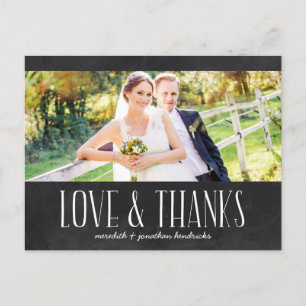 Cartão Postal Foto Rustic Chalkboard Obrigado