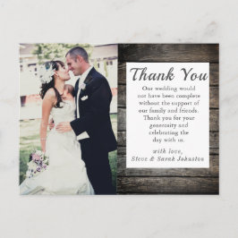 Cartão Postal Foto Rustic Wedding Obrigado