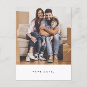 Cartão Postal Foto Simples da Família Mudamos para um Novo Ender