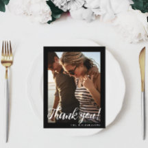 Foto Simples De Casamento Branco Negro, Obrigado