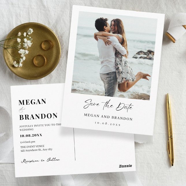 Cartão Postal Foto simples de casamento moderno (Criador carregado)