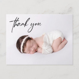 Cartão Postal Foto simples de menina moderna obrigado de nascime