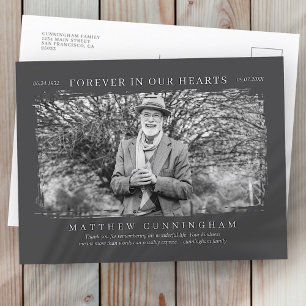 Cartão Postal Foto simples moderna memorial em nossos corações