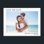 Cartão Postal Foto Simples Moderna Minimalista Salva A Data<br><div class="desc">Cartão-Postal De Anúncio Do Noivado De Fotografia Mínimo Moderno Salve A Data</div>