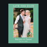 Cartão Postal Foto Simples Moderna Salva A Data Próxima<br><div class="desc">Simples e Moderno Salve A Data Do Anúncio Do Noivado De Foto - Neo Mint</div>