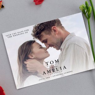 Cartão Postal Foto Simples Moderna Salvar Data Casamento de Códi