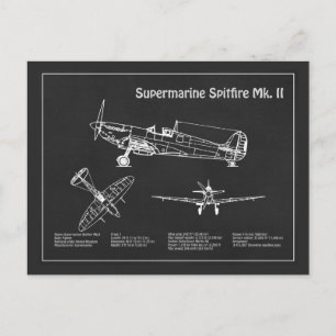 Cartão Postal Foto Supermarinha - PD de avião Blueprint