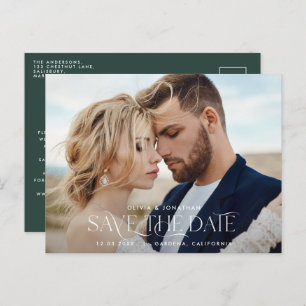 Cartão Postal Foto verde única e elegante