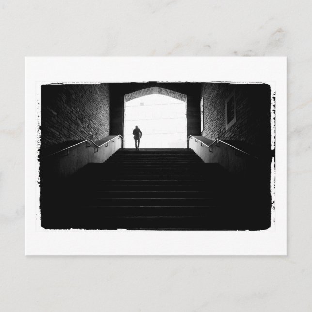 Cartão Postal fotografia a preto e branco de aza (Frente)