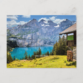 Cartão Postal Fotografia cênica do Lago Oeschinen