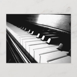 Cartão Postal Fotografia Clássica de Piano Preto e Branco