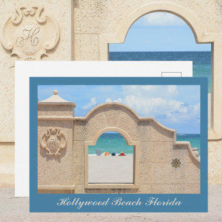 Cartão Postal Fotografia da Broadwalk da Florida em Hollywood Be