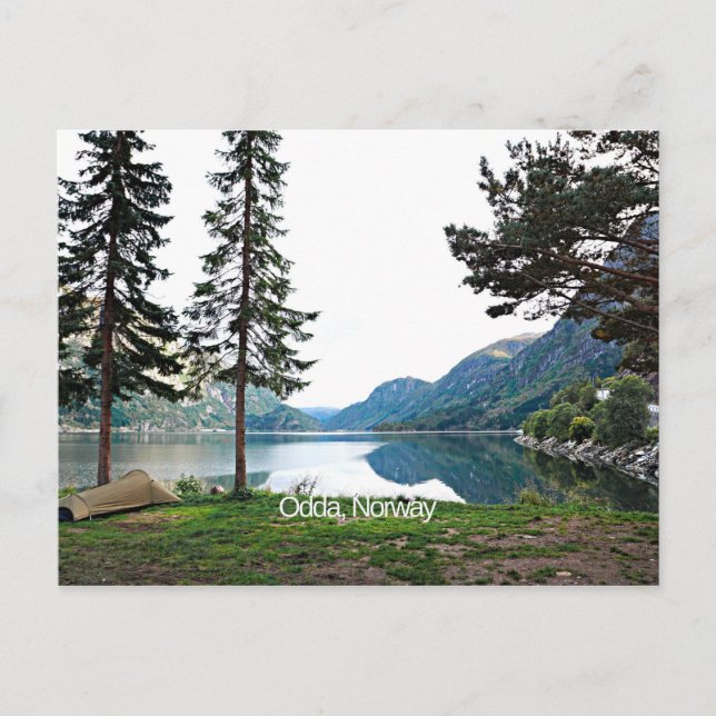 Cartão Postal Fotografia da paisagem cenográfica de Odda, Norueg (Frente)