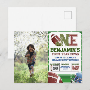 Cartão Postal Fotografia de Aniversário de Primeiro Ano de Futeb
