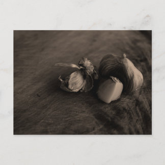 Cartão Postal Fotografia de arte com vida estática no alho